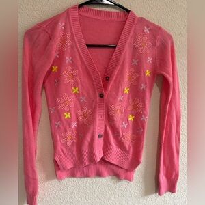 Pink Floral Kids Sweater